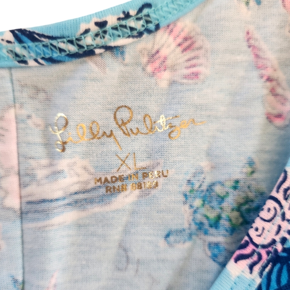 NWT Lilly Pulitzer Newberri Tank Dress Amalfi Blue Lilly’s Road Trip Resort XL - Picture 4 of 10